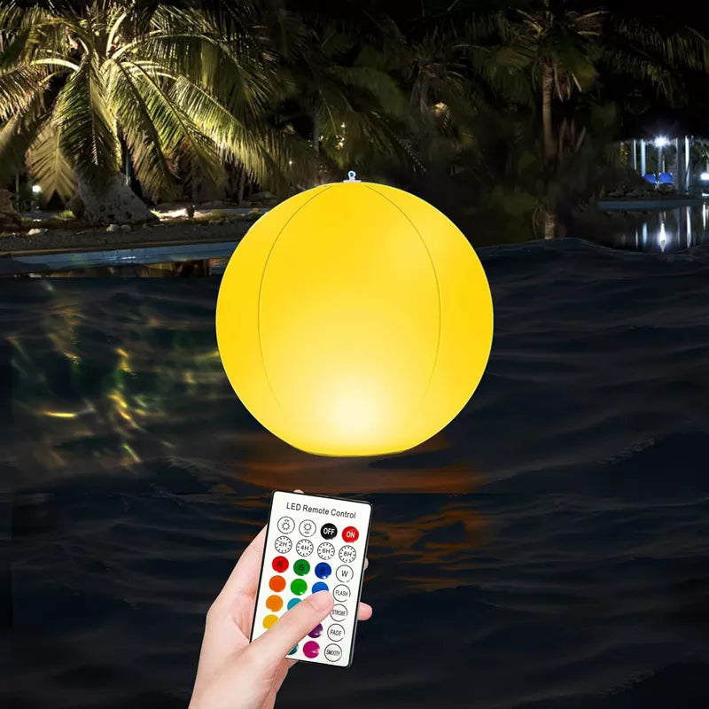 14 Inch LED Solar Floating Pool Lights Waterproof 3000K-D1