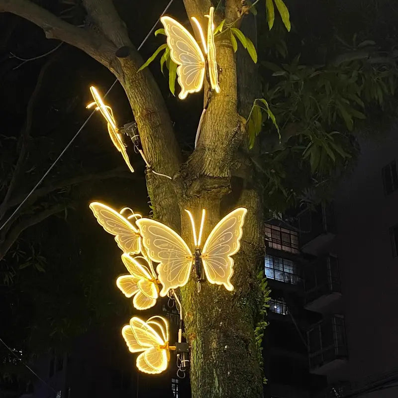 3D LED Butterflies Decorations Lights with Movement Scenic Garden Dynamic Wings