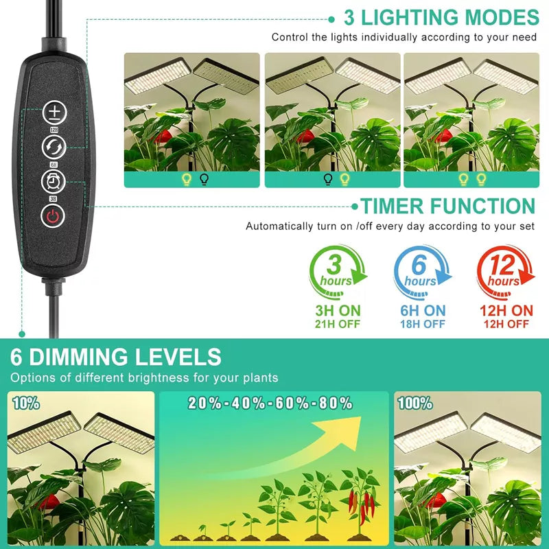 Upgraded Desk Grow Lights for Indoor Plants Dual-Head - A11