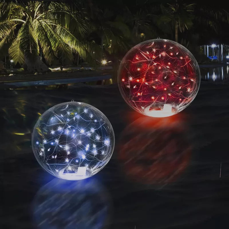 14 Inch LED Solar Floating Pool Lights Waterproof 3000K-D1