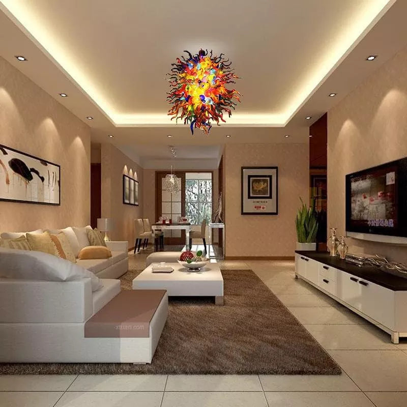 Style Blown Glass Chandelier Multi Colors