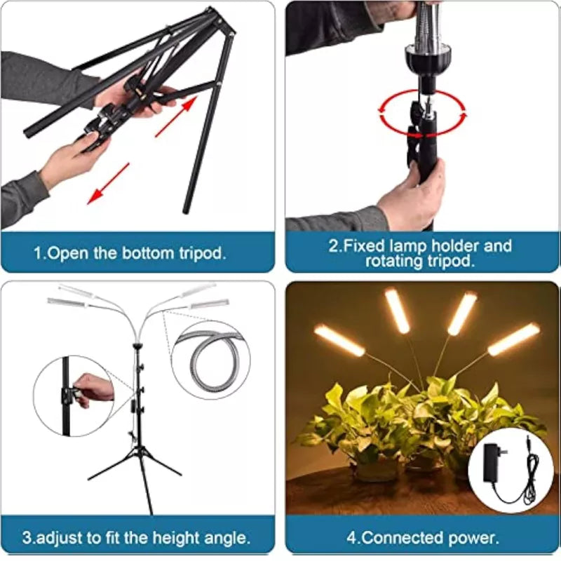 420 LEDs Full Spectrum Plant Lights for Indoor Growing with 15-63 inches Adjustable
