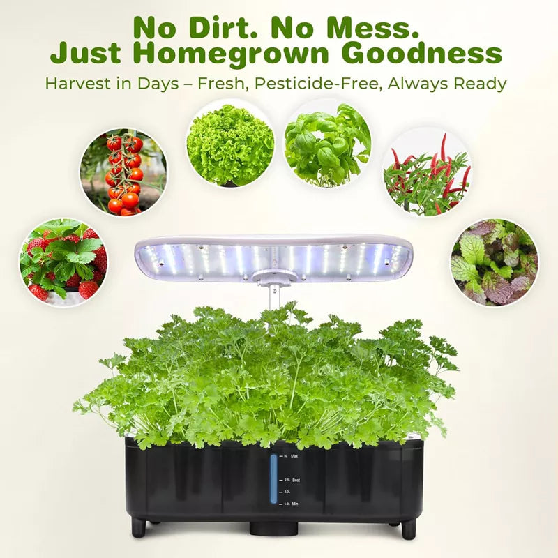 Smart Hydroponics LED 48W Indoor Garden Grow System Visible 5L Tank