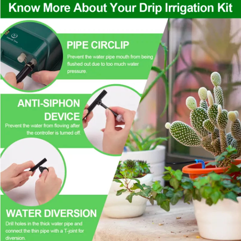 Solar Drip Irrigation System 18V 10W Automatic Watering Kit