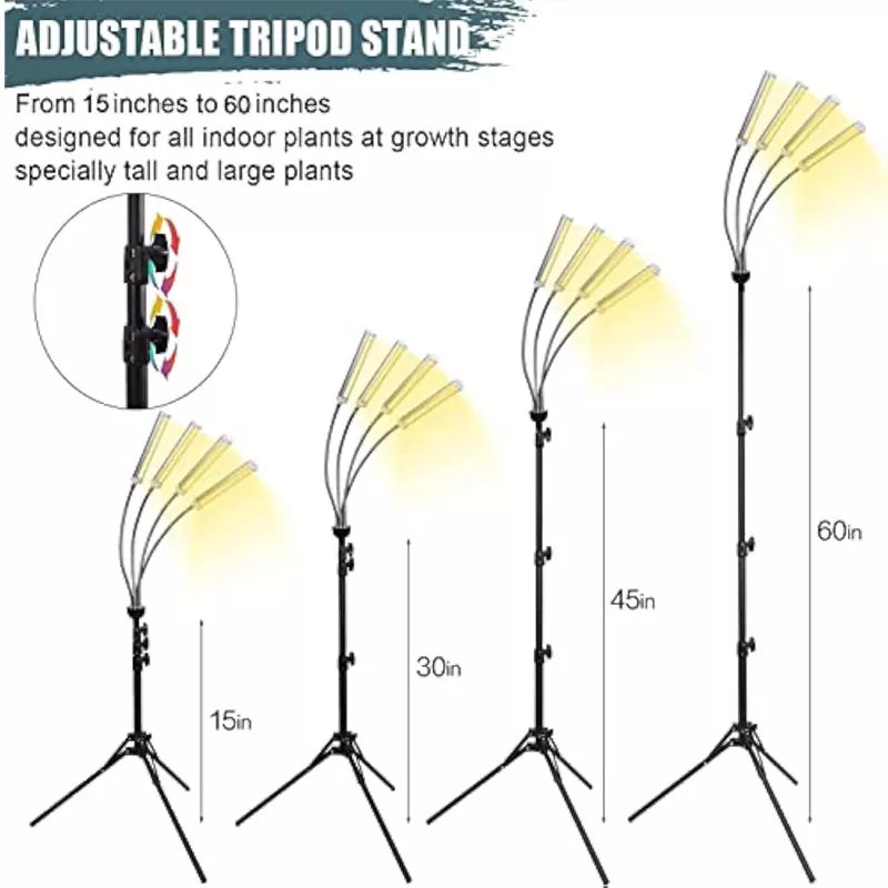 420 LEDs Full Spectrum Plant Lights for Indoor Growing with 15-63 inches Adjustable