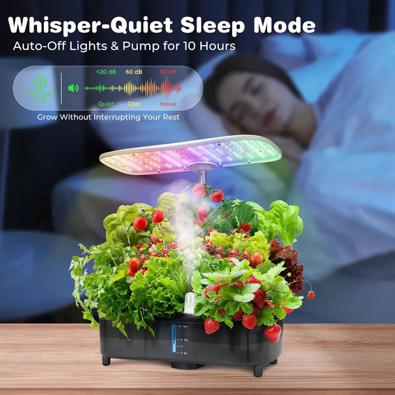 Smart Hydroponics LED 48W Indoor Garden Grow System Visible 5L Tank