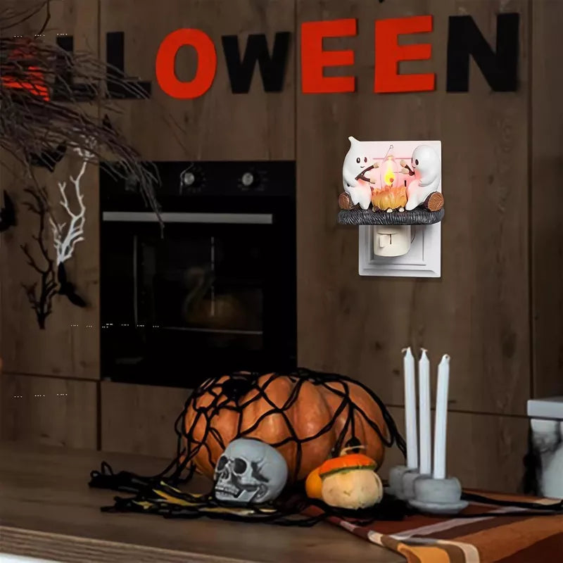 Ghost Campfire Flickering Night Light (2PCS)
