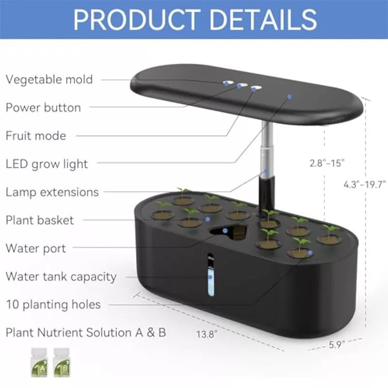 Hydroponics Growing System Indoor Garden with LED Grow Light