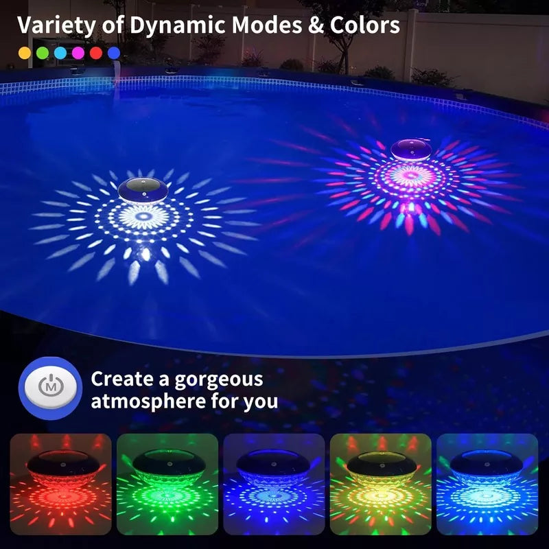 IP68 Waterproof LED Solar Pool Lights That Float (2PCS)
