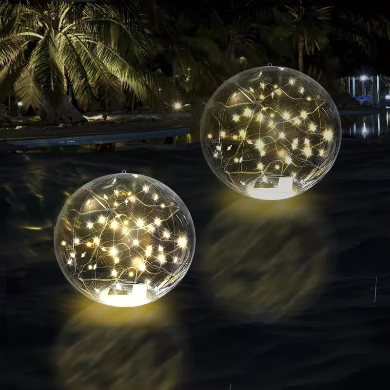 14 Inch LED Solar Floating Pool Lights Waterproof 3000K-D1