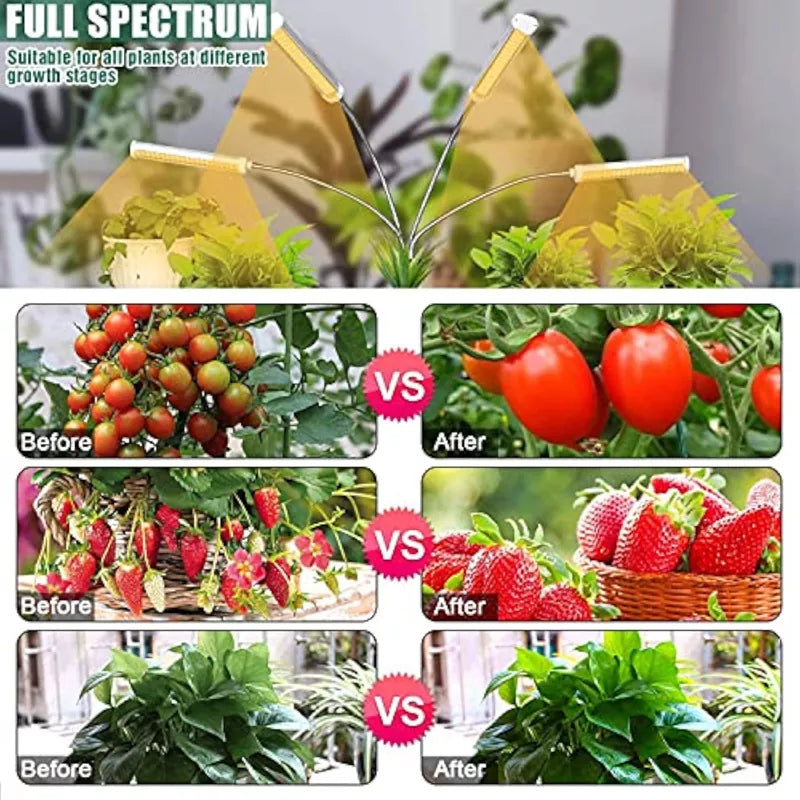 420 LEDs Full Spectrum Plant Lights for Indoor Growing with 15-63 inches Adjustable