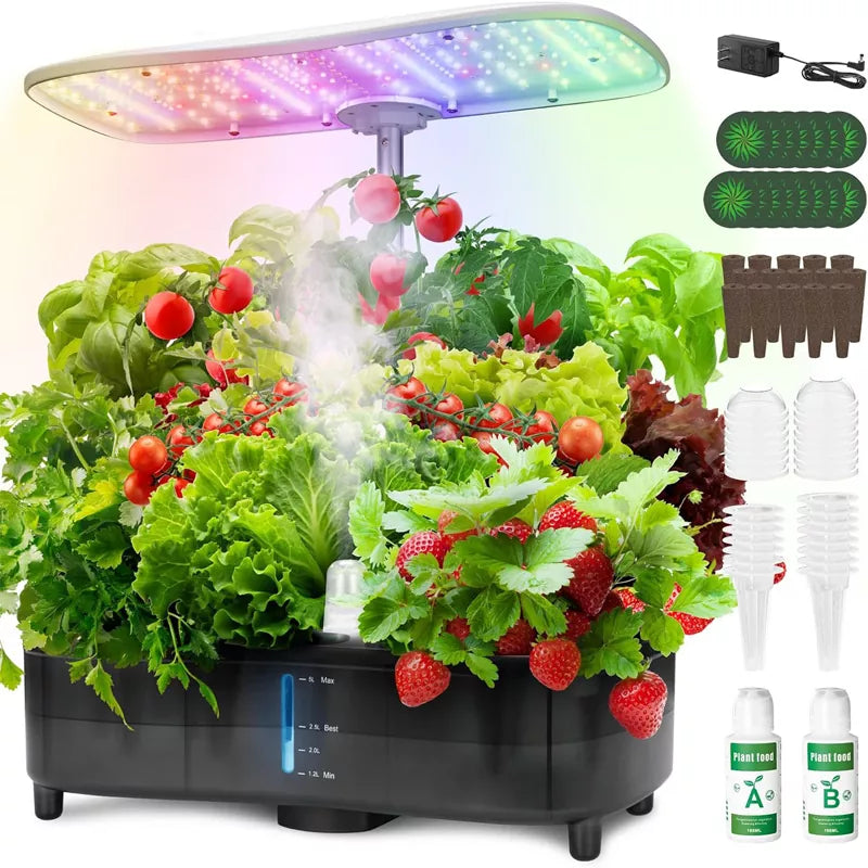 Smart Hydroponics LED 48W Indoor Garden Grow System Visible 5L Tank