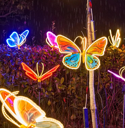 3D LED Butterflies Decorations Lights with Movement Scenic Garden Dynamic Wings