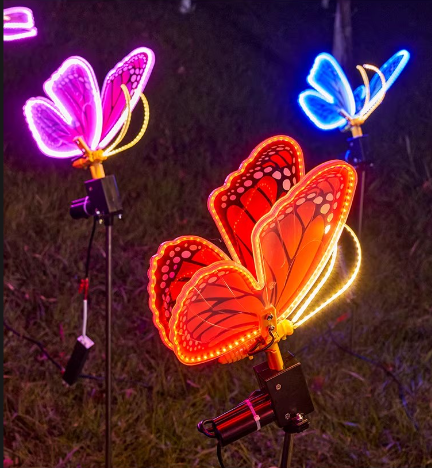 3D LED Butterflies Decorations Lights with Movement Scenic Garden Dynamic Wings
