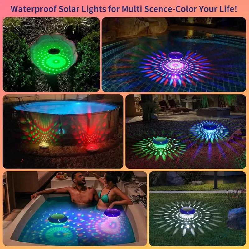 IP68 Waterproof LED Solar Pool Lights That Float (2PCS)