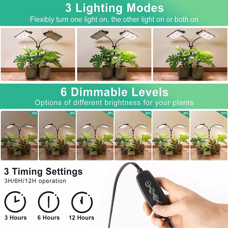 Upgraded Desk Grow Lights for Indoor Plants Dual-Head - A11