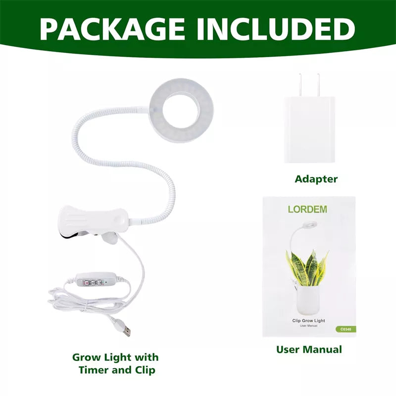 Full Spectrum Pot Clip LED Plant Growth Light 2 Pack-A3