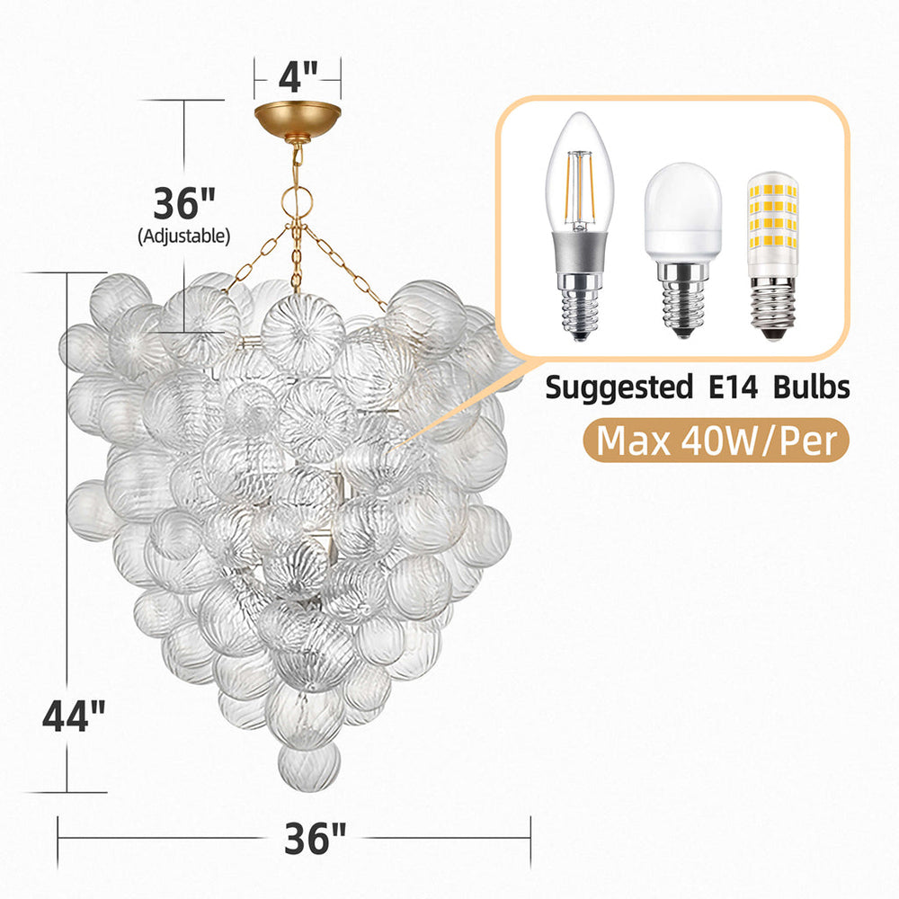 Talia Style Bubble Chandelier D36" X H44"-T5