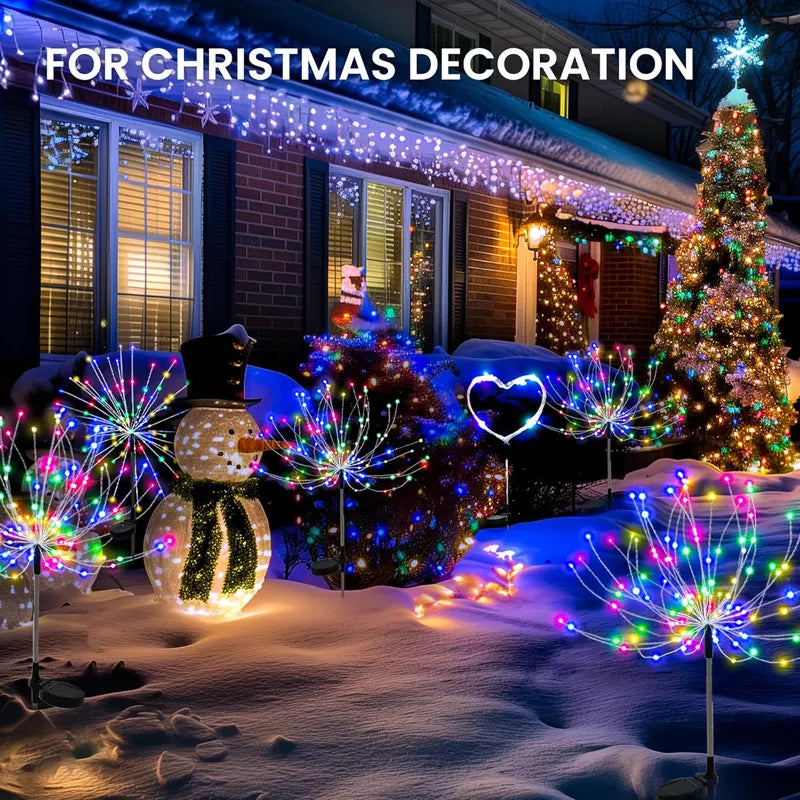 Christmas Garden Decor Solar Outdoor Flower Lights 120 LED (8 Pack)