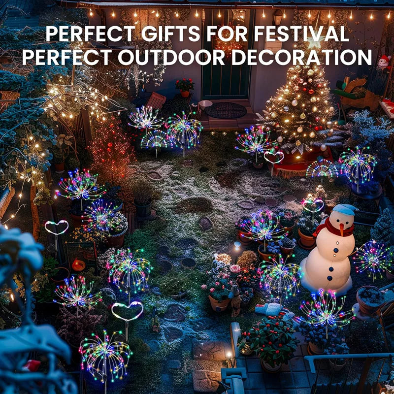 Christmas Garden Decor Solar Outdoor Flower Lights 120 LED (8 Pack)
