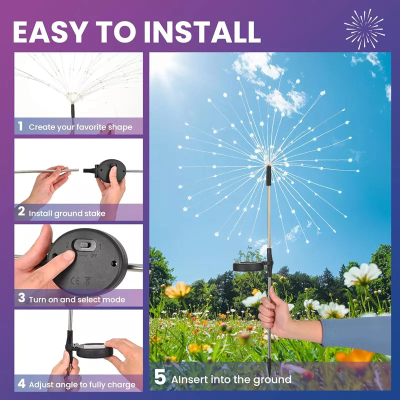 Christmas Garden Decor Solar Outdoor Flower Lights 120 LED (8 Pack)