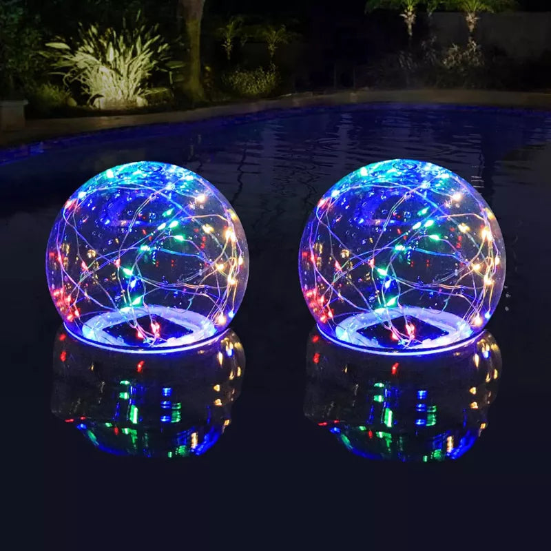 14 Inch LED Solar Floating Pool Lights Waterproof 3000K-D1