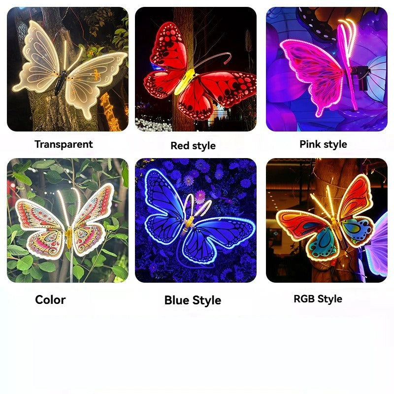 3D LED Butterflies Decorations Lights with Movement Scenic Garden Dynamic Wings