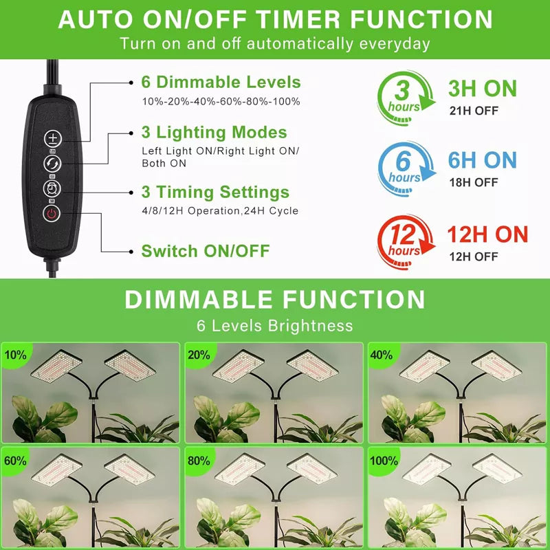 Grow Lights for Indoor Plants 10-55 Inches Height Adjustable - A4
