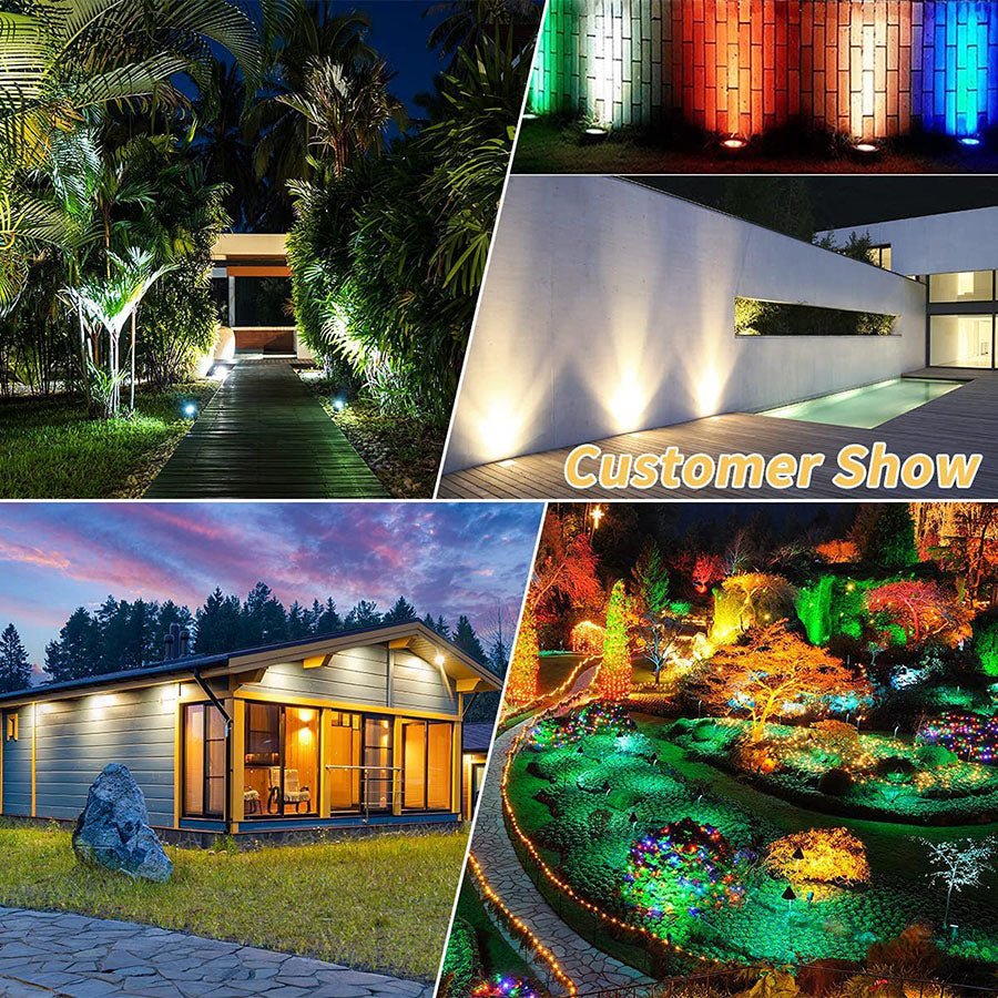 Outdoor LED Landscape Spotlight 12W RGB IP66 (12Pack) - ktvhomes