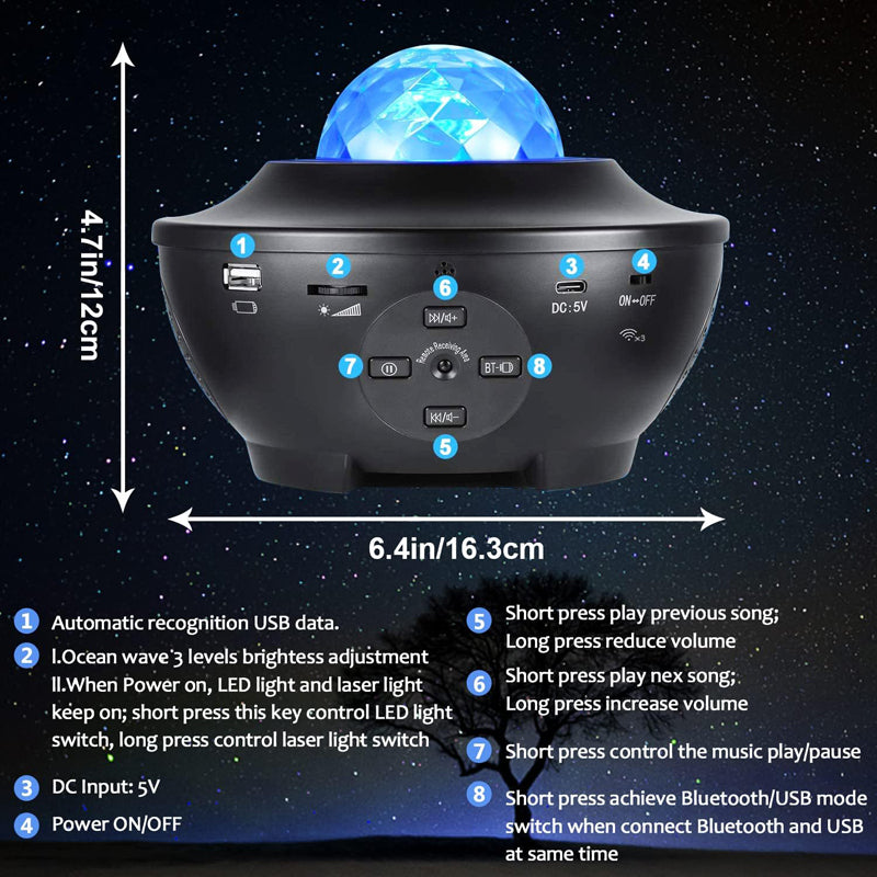Music Galaxy Night Light Projector-A10