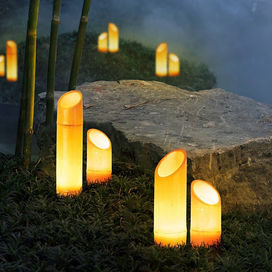 Solar Bamboo Lawn Lamp Decor For Courtyard Garden - ktvhomes