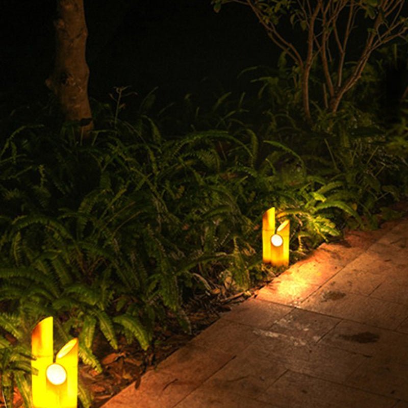 Solar Bamboo Lawn Lamp Decor For Courtyard Garden - ktvhomes