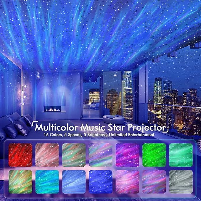 Star Galaxy Projector for Bedroom, Bluetooth Speaker and White Noise Aurora Projector - ktvhomes