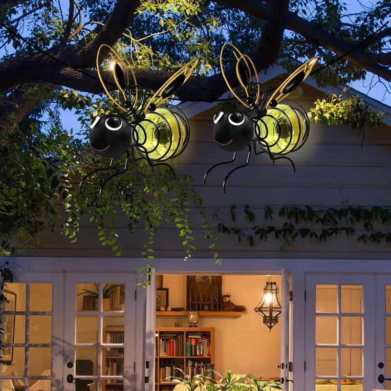 Hanging Bee Solar Garden Lights Decor for Outside （2 PCS）
