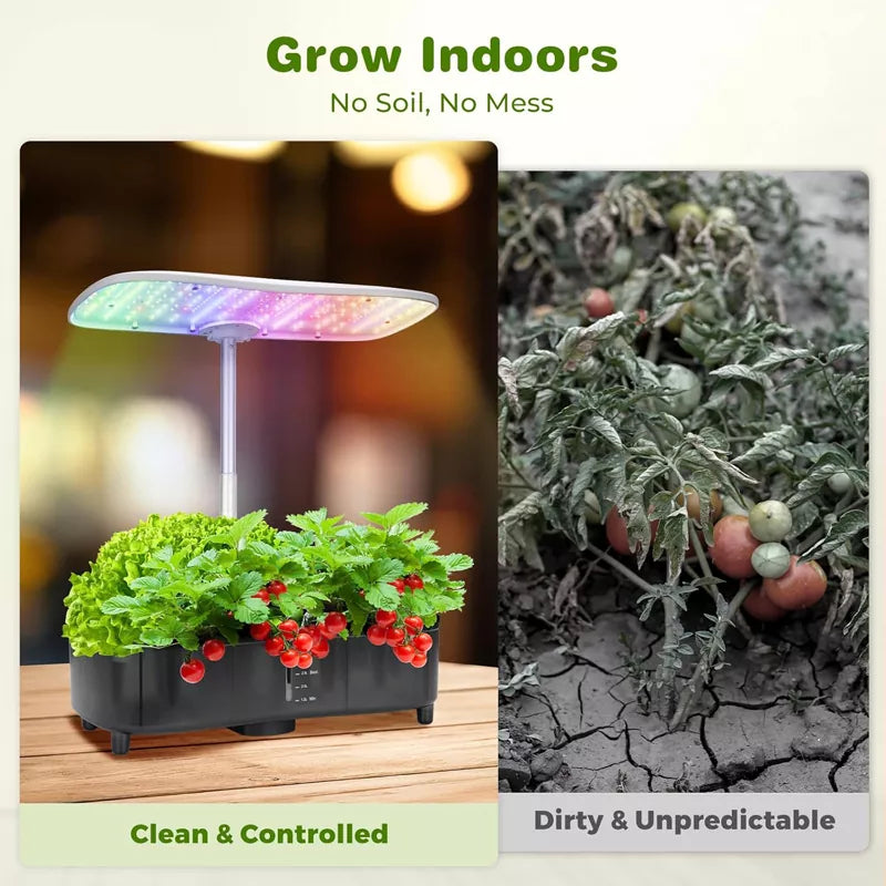 Smart Hydroponics LED 48W Indoor Garden Grow System Visible 5L Tank