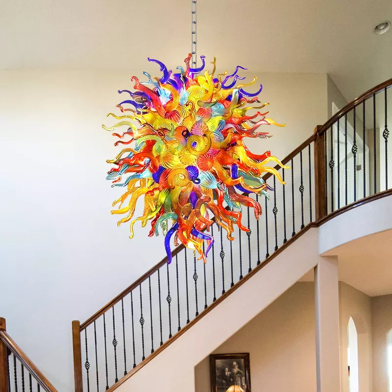 Style Blown Glass Chandelier Multi Colors