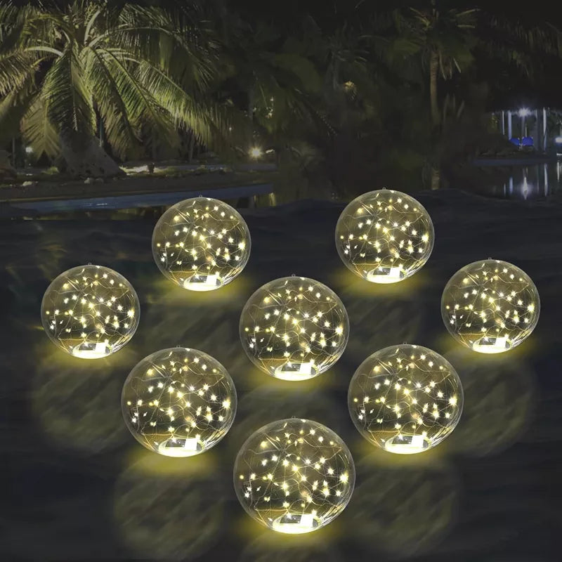 14 Inch LED Solar Floating Pool Lights Waterproof 3000K-D1