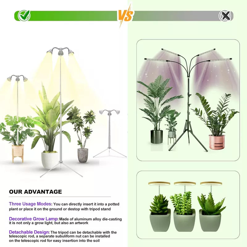 Grow Lights for Indoor Plants 10-55 Inches Height Adjustable - A5