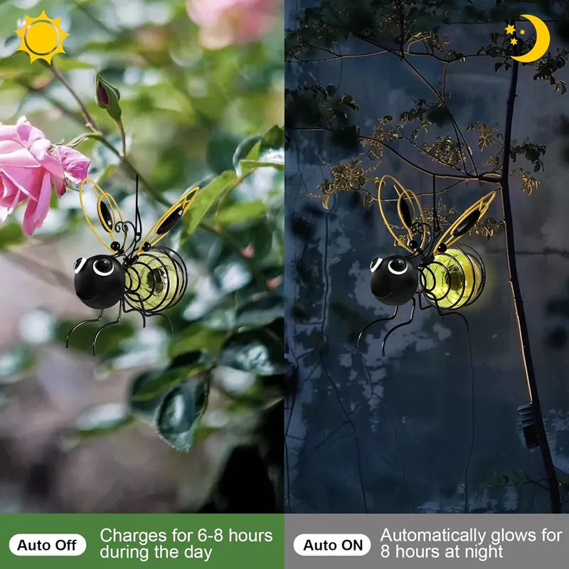 Hanging Bee Solar Garden Lights Decor for Outside （2 PCS）