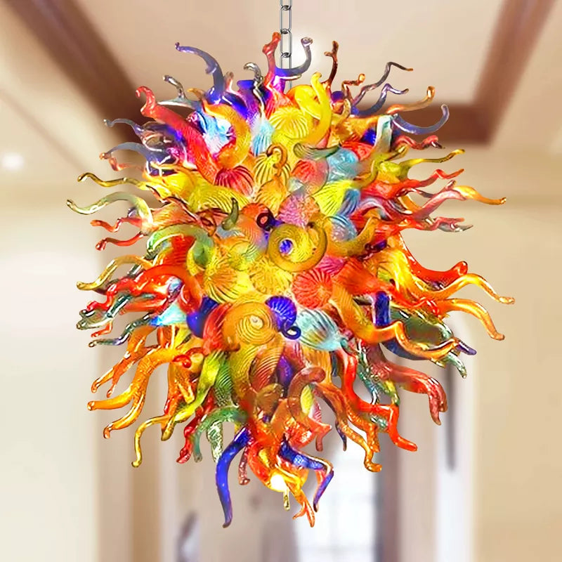Style Blown Glass Chandelier Multi Colors