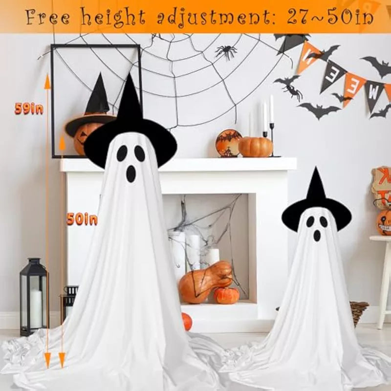 Spooky Ghost Decor with Remote Control String Lights 2Packs