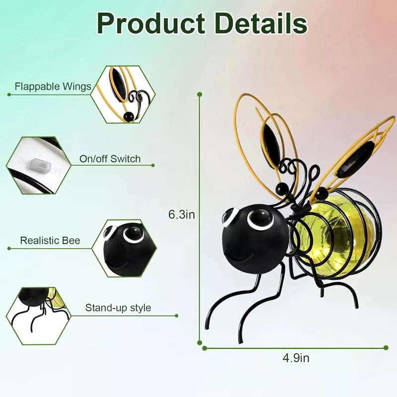 Hanging Bee Solar Garden Lights Decor for Outside （2 PCS）