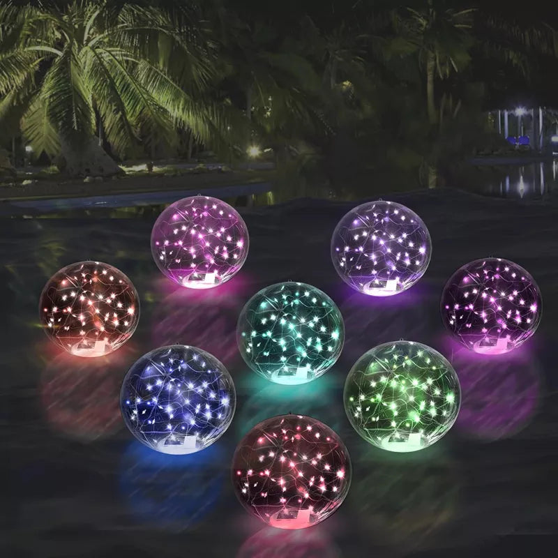 14 Inch LED Solar Floating Pool Lights Waterproof 3000K-D1
