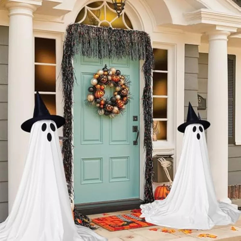 Spooky Ghost Decor with Remote Control String Lights 2Packs