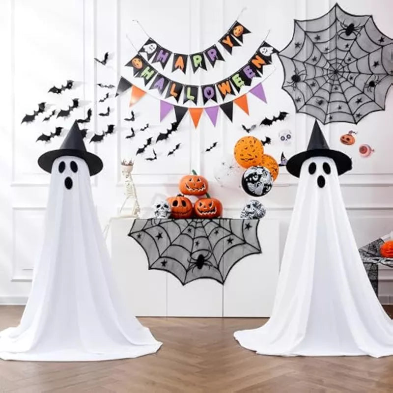 Spooky Ghost Decor with Remote Control String Lights 2Packs