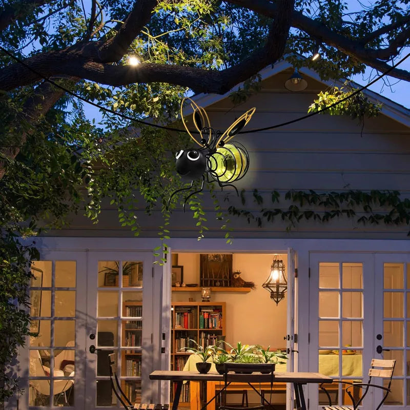 Hanging Bee Solar Garden Lights Decor for Outside （2 PCS）