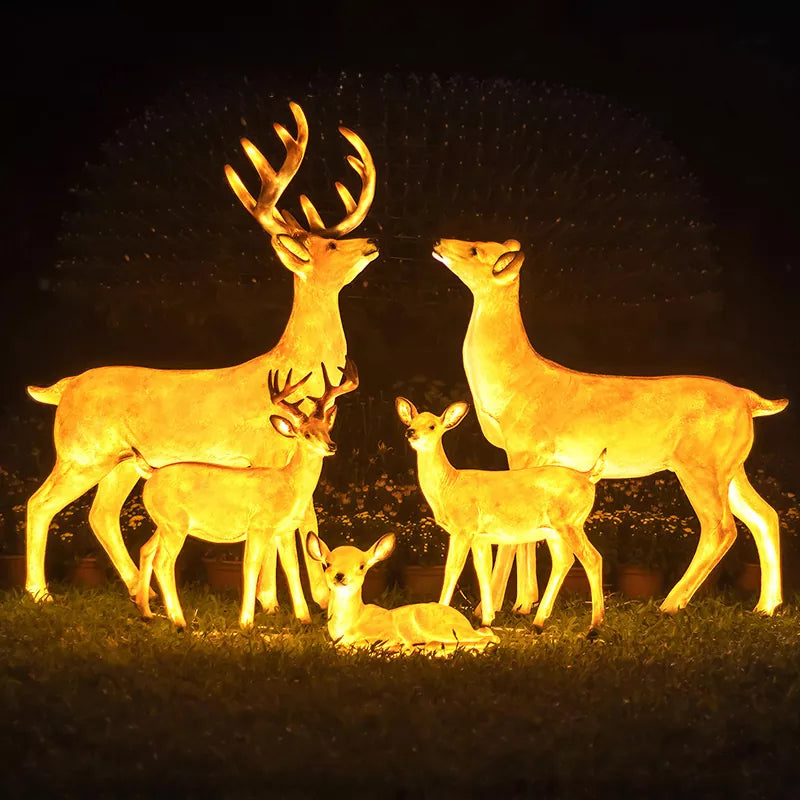 3D Deer Shape Sculpture Animal Light for Garden Park Landscape Lighting
