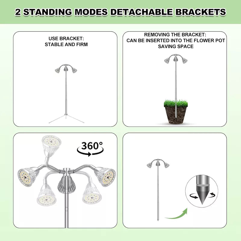 Grow Lights for Indoor Plants 10-55 Inches Height Adjustable - A5