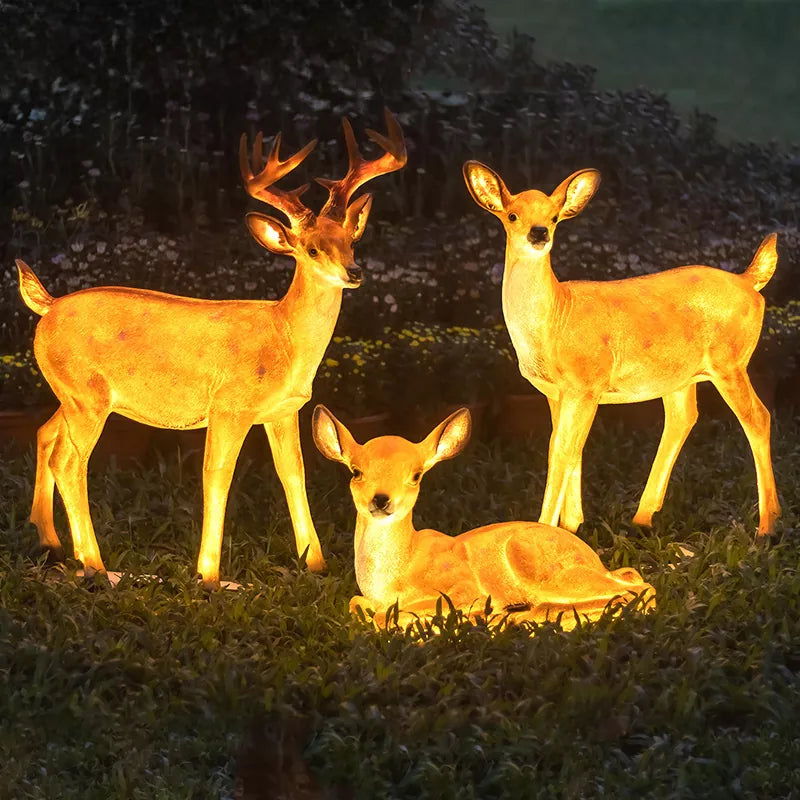 3D Deer Shape Sculpture Animal Light for Garden Park Landscape Lighting