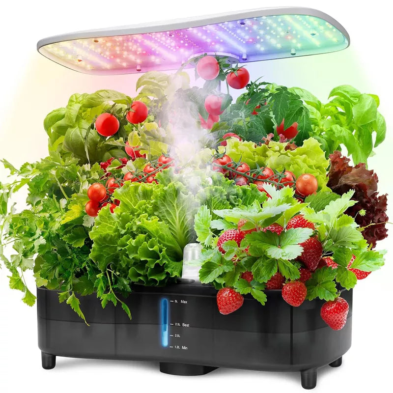 Smart Hydroponics LED 48W Indoor Garden Grow System Visible 5L Tank